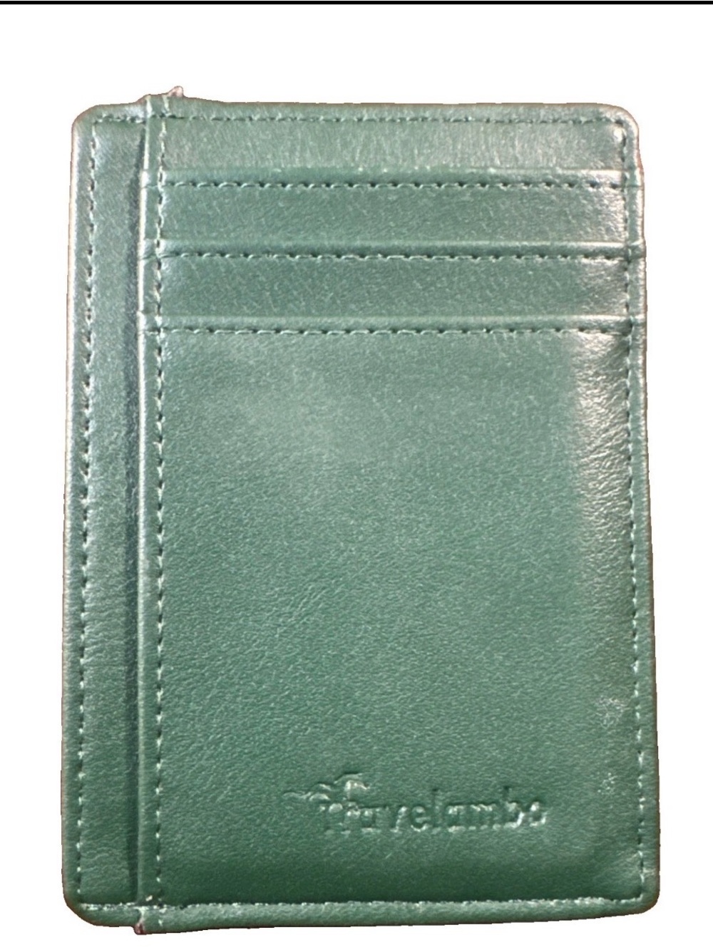 Travelambo Slim Wallet Front Pocket Minimalist Leather Green